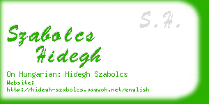 szabolcs hidegh business card